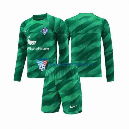 Strój Bramkarski Atlético Madryt dla Dzieci Koszulka Wyjazdowy 2023-2024 Długie Rękawy