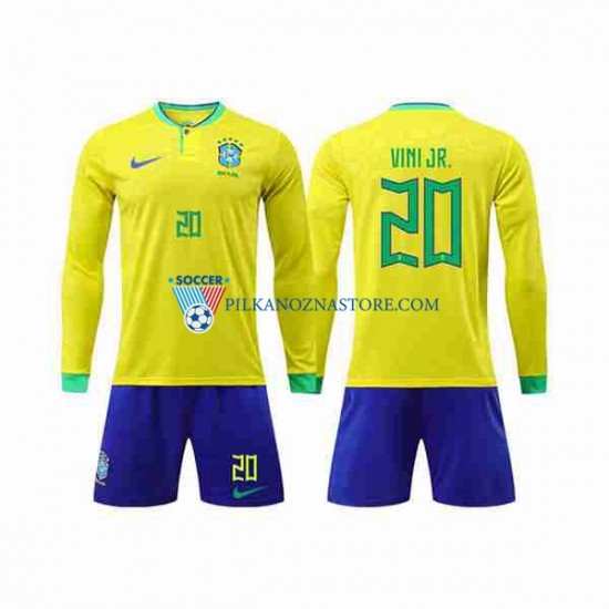 Brazylia dla Dzieci Vinicius Junior 20 Koszulka Domowy MŚ 2022 Długie Rękawy