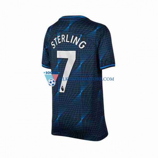 Chelsea Raheem Sterling 7 Koszulka Męska Wyjazdowy 2023-2024 Krótkie Rękawy