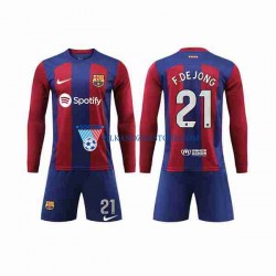 FC Barcelona dla Dzieci Frenkie de Jong 21 Koszulka Domowy 2023-2024 Długie Rękawy