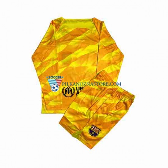 Strój Bramkarski FC Barcelona dla Dzieci Koszulka Czwarty 2023-2024 Długie Rękawy