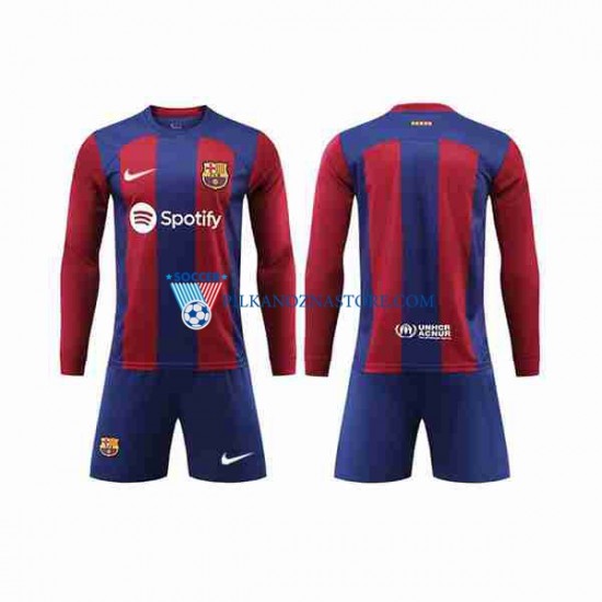 FC Barcelona dla Dzieci Koszulka Domowy 2023-2024 Długie Rękawy