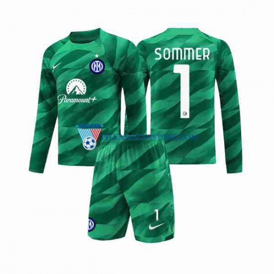 Strój Bramkarski Inter Mediolan dla Dzieci Sommer 1 Koszulka Wyjazdowy 2023-2024 Długie Rękawy