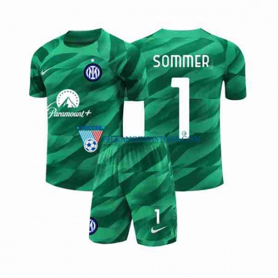 Strój Bramkarski Inter Mediolan dla Dzieci Sommer 1 Koszulka Wyjazdowy 2023-2024 Krótkie Rękawy