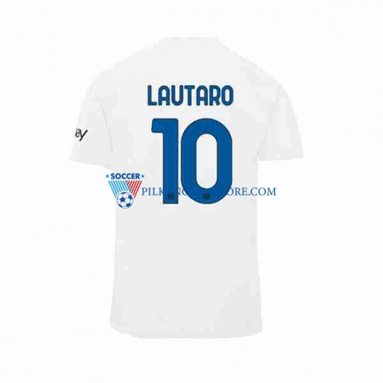 Inter Mediolan Lautaro Martinez 10 Koszulka Męska Wyjazdowy 2023-2024 Krótkie Rękawy