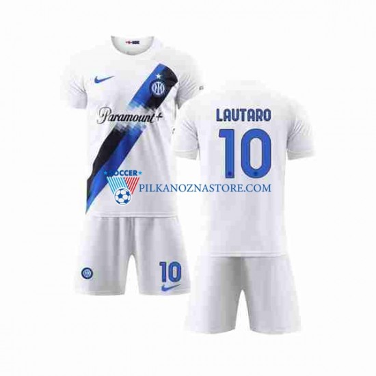 Inter Mediolan dla Dzieci Lautaro Martinez 10 Koszulka Wyjazdowy 2023-2024 Krótkie Rękawy