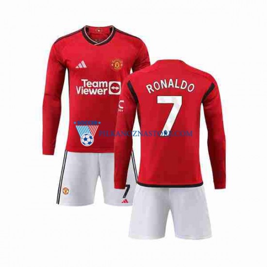Manchester United dla Dzieci Ronaldo 7 Koszulka Domowy 2023-2024 Długie Rękawy