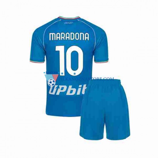 Napoli dla Dzieci Maradona 10 Koszulka Domowy 2023-2024 Krótkie Rękawy