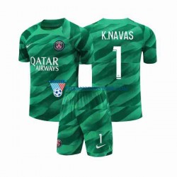 Strój Bramkarski Paris Saint-Germain dla Dzieci K.NAVAS 1 Koszulka Domowy 2023-2024 Krótkie Rękawy