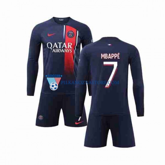 Paris Saint-Germain dla Dzieci Mbappé Kylian 7 Koszulka Domowy 2023-2024 Długie Rękawy