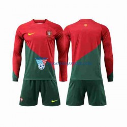 Portugalia dla Dzieci Koszulka Domowy MŚ 2022 Długie Rękawy