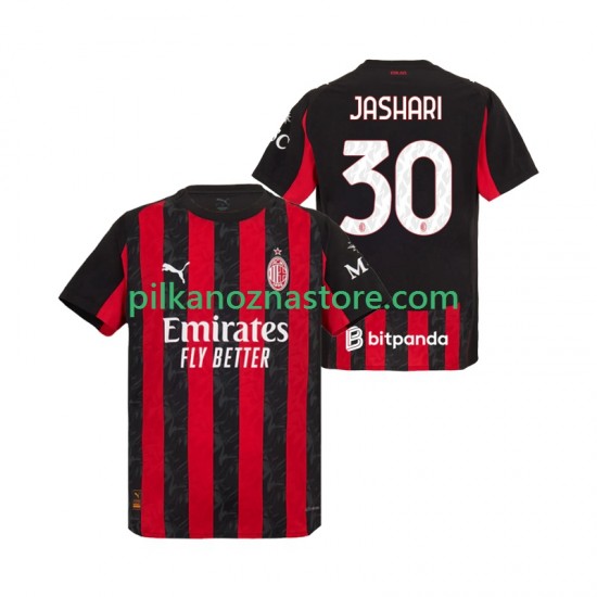 AC Milan Ardon Jashari 30 Koszulka Męska Domowy 2025-2026 Krótkie Rękawy