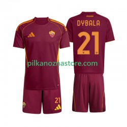 AS Roma dla Dzieci Dybala 21 Koszulka Domowy 2025-2026 Krótkie Rękawy