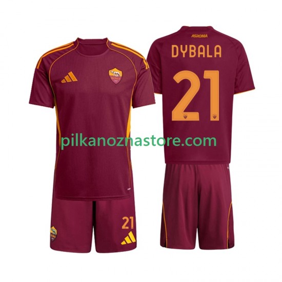 AS Roma dla Dzieci Dybala 21 Koszulka Domowy 2025-2026 Krótkie Rękawy