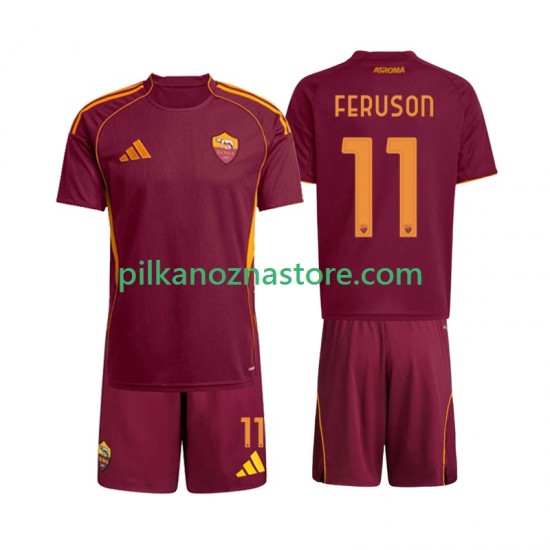 AS Roma dla Dzieci Evan Ferguson 11 Koszulka Domowy 2025-2026 Krótkie Rękawy