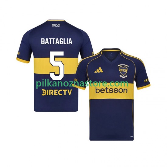 CA Boca Juniors Rodrigo Battaglia 5 Koszulka Męska Domowy 2025-2026 Krótkie Rękawy
