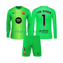Strój Bramkarski FC Barcelona dla Dzieci Ter Stegen 1 Koszulka Domowy 2025-2026 Długie Rękawy