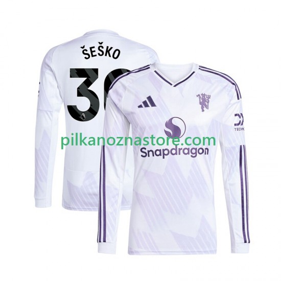 Manchester United Benjamin Sesko 30 Koszulka Męska Wyjazdowy 2025-2026 Długie Rękawy