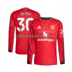 Manchester United Benjamin Sesko 30 Koszulka Męska Domowy 2025-2026 Długie Rękawy