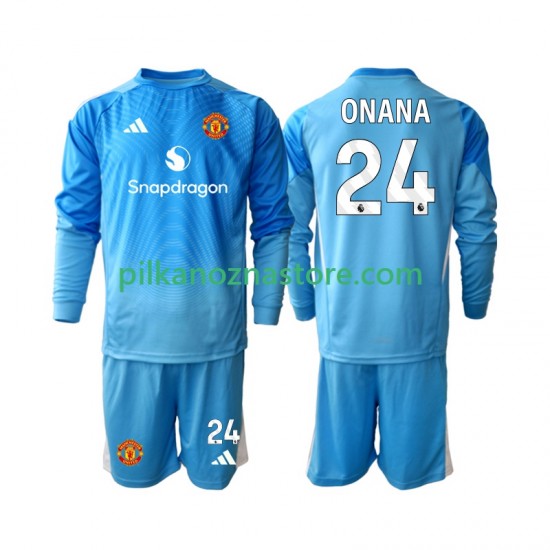 Strój Bramkarski Manchester United dla Dzieci Andre Onana 24 Koszulka Domowy 2025-2026 Długie Rękawy
