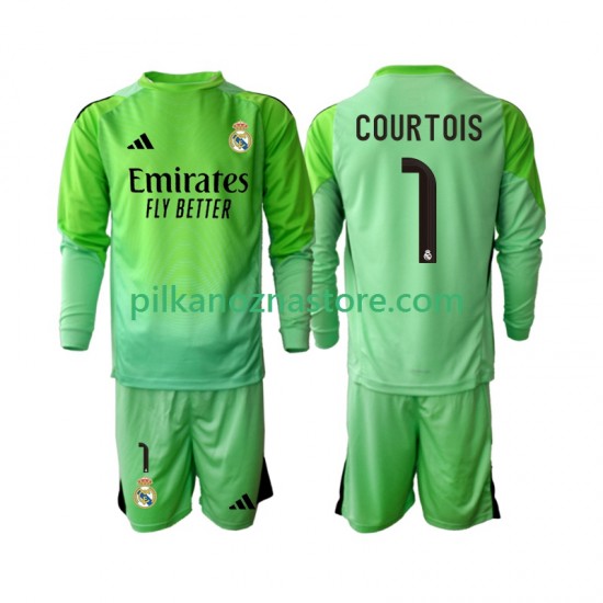 Real Madryt dla Dzieci Thibaut Courtois 1 Koszulka Wyjazdowy 2025-2026 Długie Rękawy