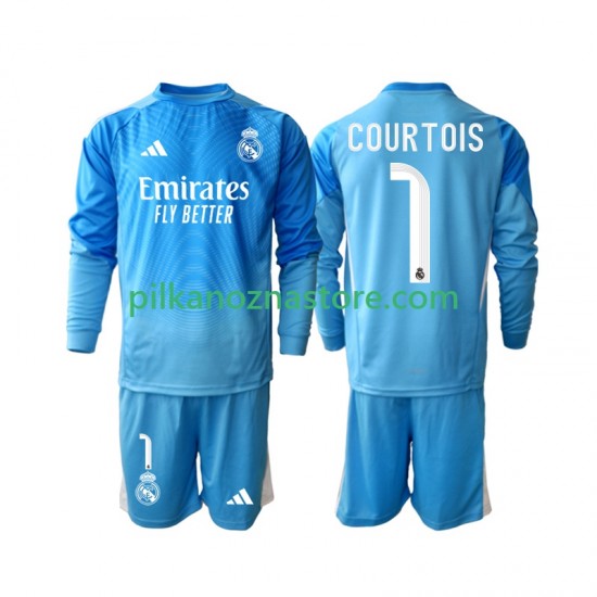 Real Madryt dla Dzieci Thibaut Courtois 1 Koszulka Domowy 2025-2026 Długie Rękawy