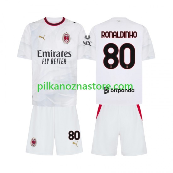 AC Milan dla Dzieci Ronaldinho 80 Koszulka Wyjazdowy 2026-2027 Krótkie Rękawy