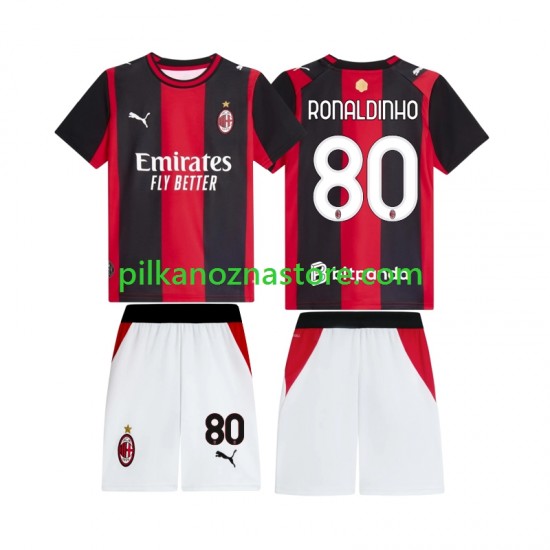 AC Milan dla Dzieci Ronaldinho 80 Koszulka Domowy 2026-2027 Krótkie Rękawy