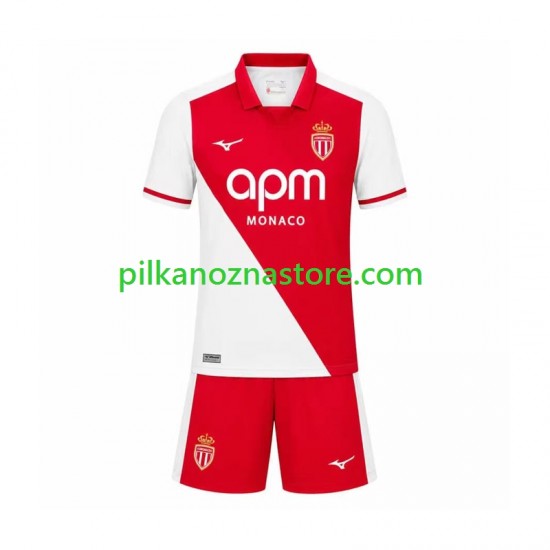 AS Monaco dla Dzieci Koszulka Domowy 2026-2027 Krótkie Rękawy