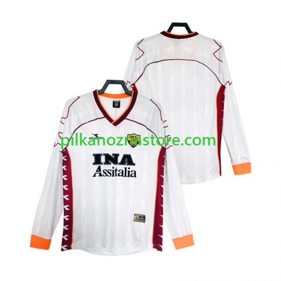 AS Roma 2000 Retro Koszulka Męska Wyjazdowy 1999 Długie Rękawy