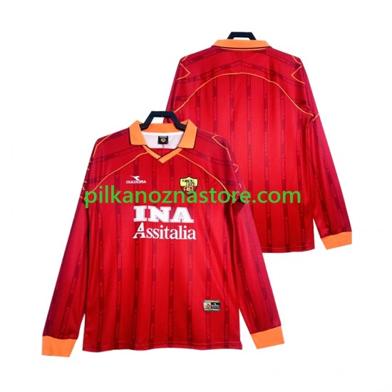 AS Roma 2000 Retro Koszulka Męska Domowy 1999 Długie Rękawy