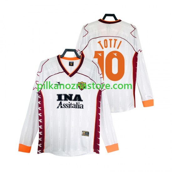 AS Roma Totti 10 2000 Retro Koszulka Męska Wyjazdowy 1999 Długie Rękawy