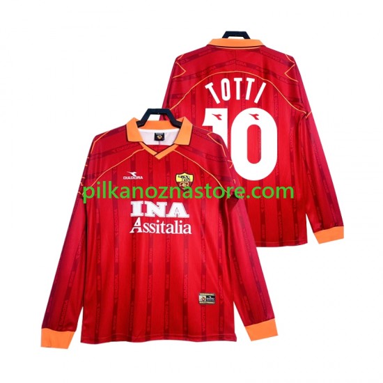 AS Roma Totti 10 2000 Retro Koszulka Męska Domowy 1999 Długie Rękawy