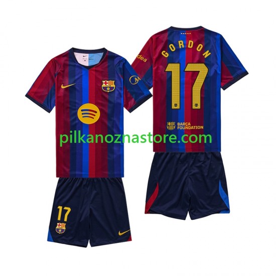 FC Barcelona dla Dzieci Anthony Gordon 17 Koszulka Domowy 2026-2027 Krótkie Rękawy