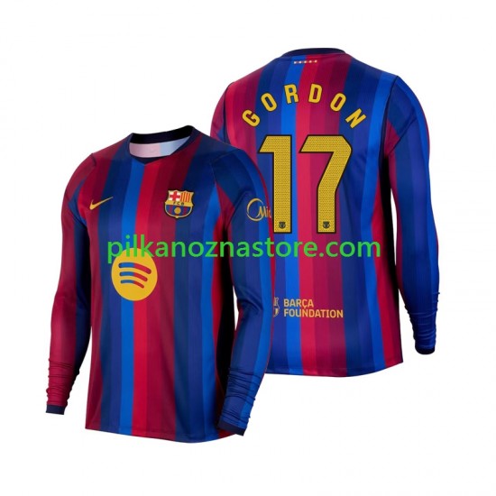 FC Barcelona Anthony Gordon 17 Koszulka Męska Domowy 2026-2027 Długie Rękawy