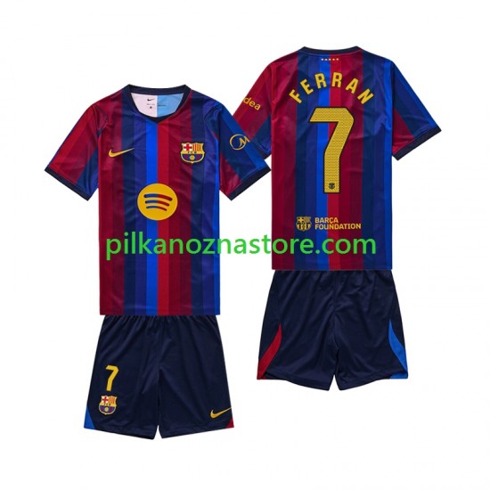FC Barcelona dla Dzieci Ferran Torres 7 Koszulka Domowy 2026-2027 Krótkie Rękawy