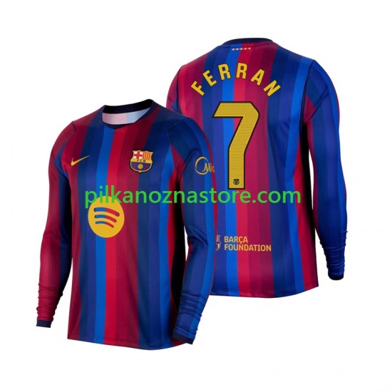 FC Barcelona Ferran Torres 7 Koszulka Męska Domowy 2026-2027 Długie Rękawy