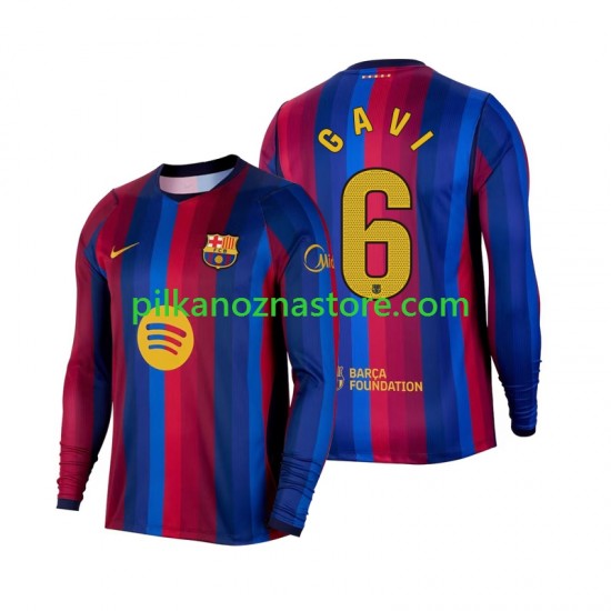FC Barcelona Gavi 6 Koszulka Męska Domowy 2026-2027 Długie Rękawy