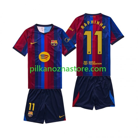 FC Barcelona dla Dzieci Raphinha 11 Koszulka Domowy 2026-2027 Krótkie Rękawy