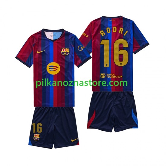 FC Barcelona dla Dzieci Rodri 16 Koszulka Domowy 2026-2027 Krótkie Rękawy