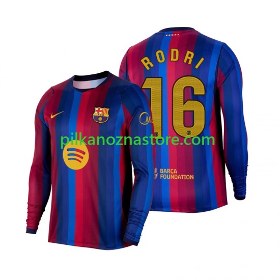 FC Barcelona Rodri 16 Koszulka Męska Domowy 2026-2027 Długie Rękawy