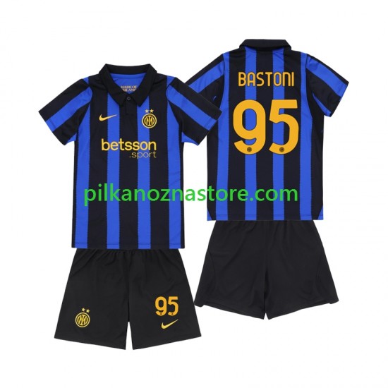 Inter Mediolan dla Dzieci Alessandro Bastoni 95 Koszulka Domowy 2026-2027 Krótkie Rękawy
