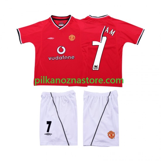 Manchester United dla Dzieci BECKHAM 7 2000 Retro Koszulka Domowy 2002 Krótkie Rękawy