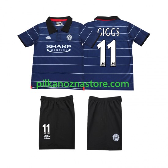 Manchester United dla Dzieci GIGGS 11 2000 Retro Koszulka Wyjazdowy 1999 Krótkie Rękawy