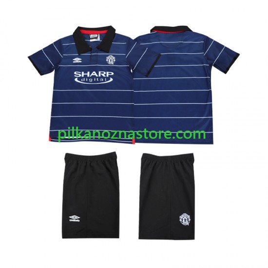 Manchester United dla Dzieci 2000 Retro Koszulka Wyjazdowy 1999 Krótkie Rękawy