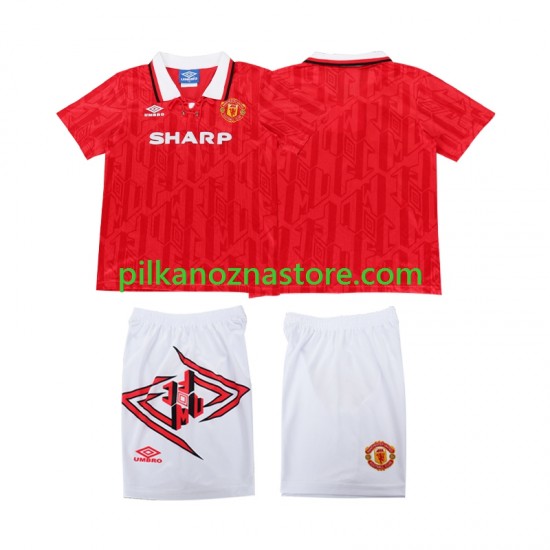 Manchester United dla Dzieci 1993 Retro Koszulka Domowy 1994 Krótkie Rękawy