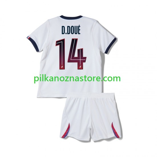 Paris Saint-Germain dla Dzieci Desire Doue 14 Koszulka Wyjazdowy 2026-2027 Krótkie Rękawy