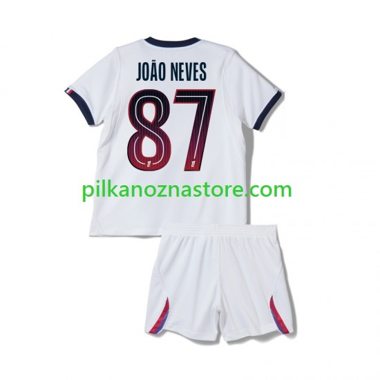 Paris Saint-Germain dla Dzieci Joao Neves 87 Koszulka Wyjazdowy 2026-2027 Krótkie Rękawy