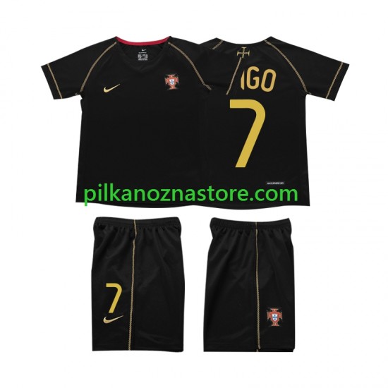 Portugalia dla Dzieci FIGO 7 Retro Koszulka Wyjazdowy 2006 Krótkie Rękawy