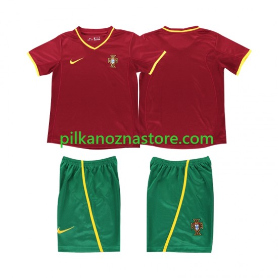 Portugalia dla Dzieci Retro Koszulka Domowy 2002 Krótkie Rękawy